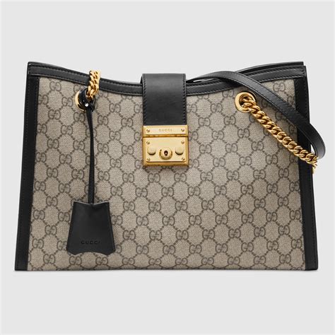 gucci padlock medium shoulder bag black|Gucci padlock backpack black.